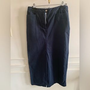 TOMMY HILFIGER Vintage High Waisted Navy Khaki Maxi Skirt, Size 10
